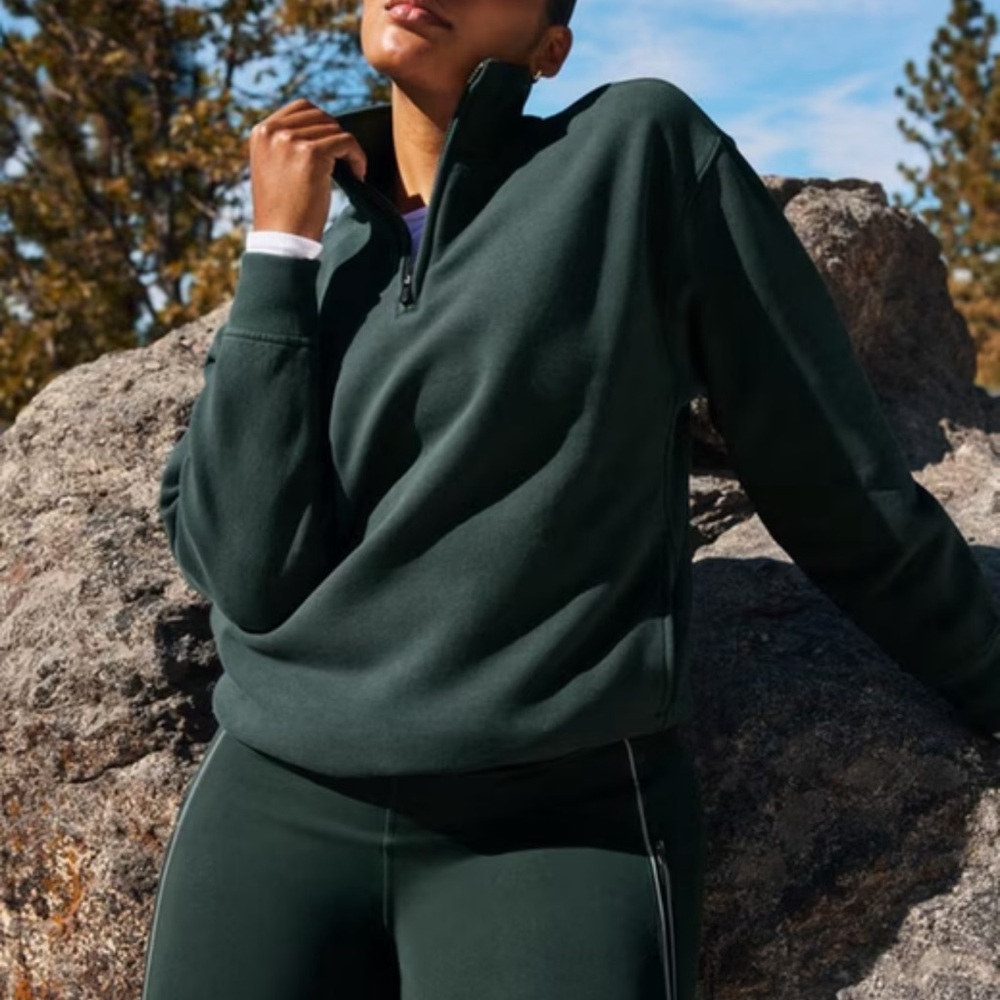 Athleta Forever Fleece 1/4 Zip Sweatshirt Size S